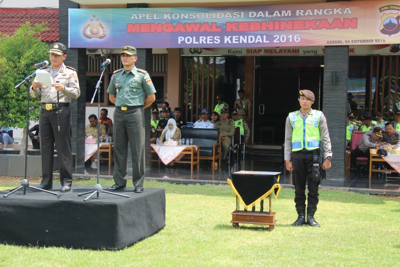APEL KONSOLIDASI  KAWAL KEBHINEKAAN DIGELAR POLRES KENDAL