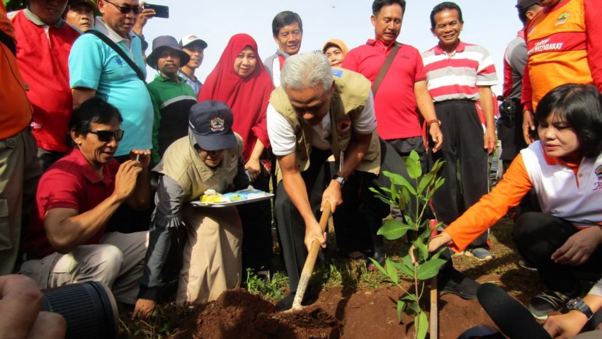 PENANAMAN POHON DI DESA SIDODADI PATEAN BARENG GUB JATENG & BUPATI KENDAL