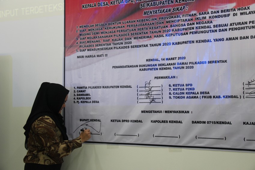 DEKLARASI DAMAI PILKADES SERENTAK KABUPATEN KENDAL TAHUN 2020