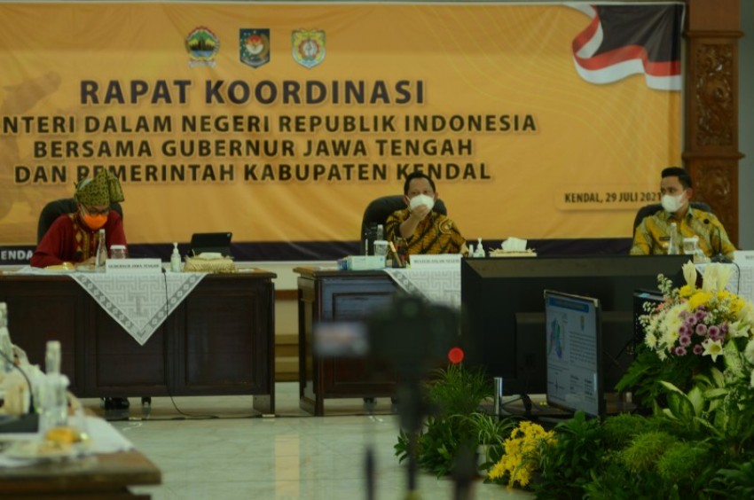 Mendagri Arpesiasi Hasil PPKM Pemkab Kendal Mampu Turunkan Kasus Covid-19