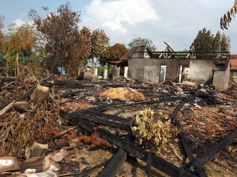 Lokasi Rumah yang Terbakar di Weleri Kendal Jateng