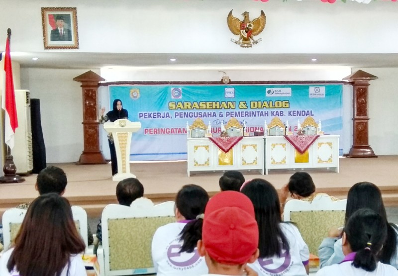 HARI BURUH INTERNASIONAL 2019, PEMKAB KENDAL, PENGUSAHA DAN SPSI BERDIALOG