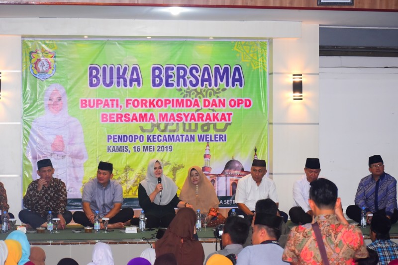 BUKBER DI WELERI, BUPATI MIRNA DISEMINASI INFORMASI PEMBANGUNAN