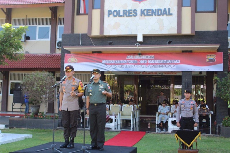 POLRES KENDAL EVALUASI OPERASI KETUPAT CANDI 2019 DAN PENGAMANAN PHPU
