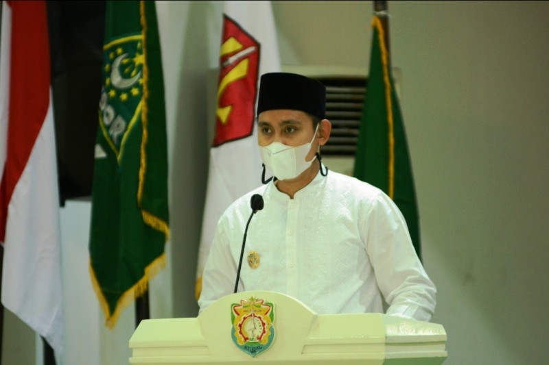 Bupati Dico Hadiri Pelantikan Lembaga PC GP Ansor dan Satkoryon Banser