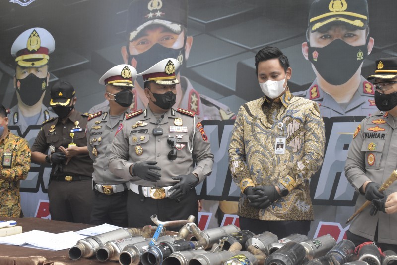 Menuju Zero Knalpot Brong, Polres Kendal Musnahkan 359 Knalpot Brong