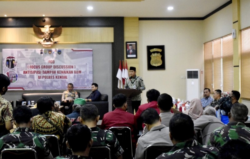 Polres Bersama Pemkab Kendal Gelar FGD Terkait Penyesuaian Harga BBM