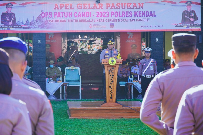Polres Kendal Gelar Apel Operasi Patuh Candi 2023