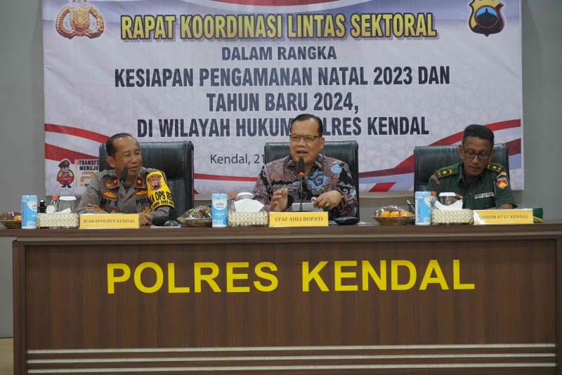 Rakor Linsek Polres Kendal pada Pengamanan Natal dan Tahun Baru