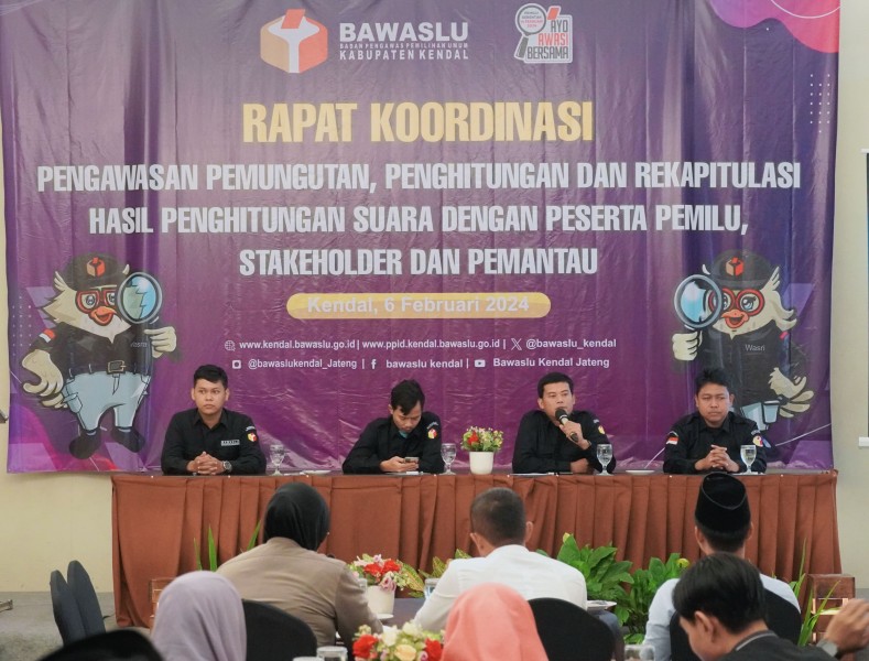 Bawaslu Kendal  Mengadakan Rakor Pengawasan Hasil Perhitungan Suara