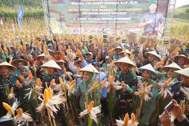 Bupati Kendal bersama Pangdam IV/Diponegoro Panen Jagung