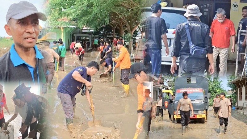 Pemkab Kendal Bersama Lapisan Masyarakat Gotong Royong Bersihkan Lumpur