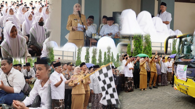 Bupati dan Wakil Bupati Kendal Lepas Keberangkatan Ratusan Santri Lirboyo