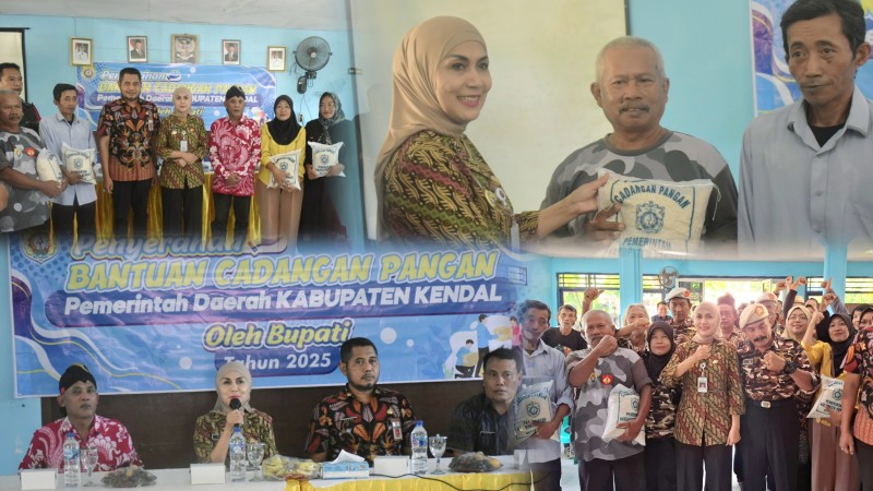 Bupati Kendal Serahkan Bantuan Pangan Bagi Warga Terdampak Air Rob