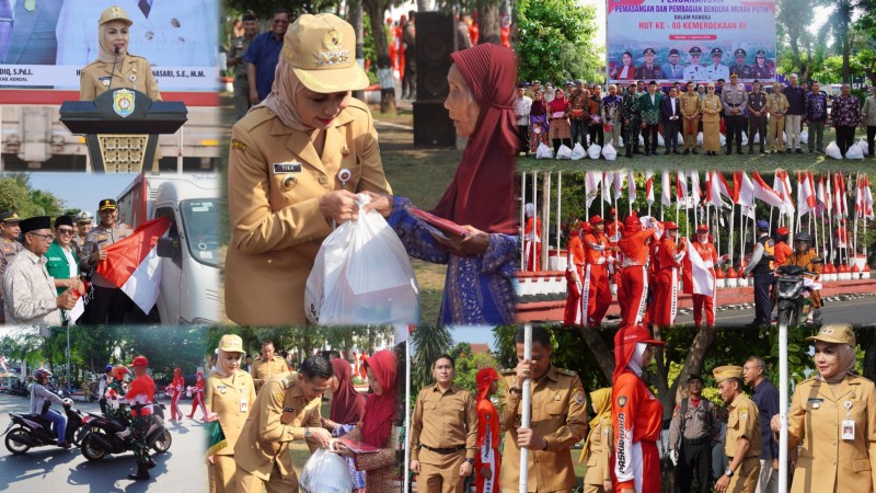 Meriahkan HUT ke 80 RI, Pemkab Kendal Bagikan Seribu Bendera Merah Putih