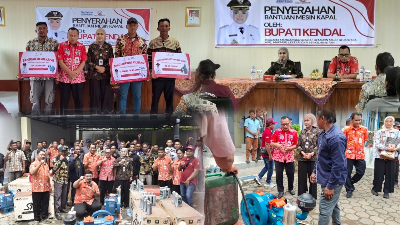 Pemkab Kendal Serahkan Bantuan Mesin Kapal kepada 11 KUB