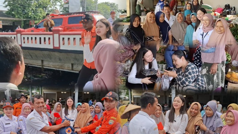 Ketua Karang Taruna Serahkan Bantuan Sembako kepada Pedagang Pasar Gladag