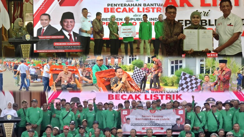 140 Pengayuh Becak di Kendal Terima Bantuan Becak Listrik dari Presiden RI