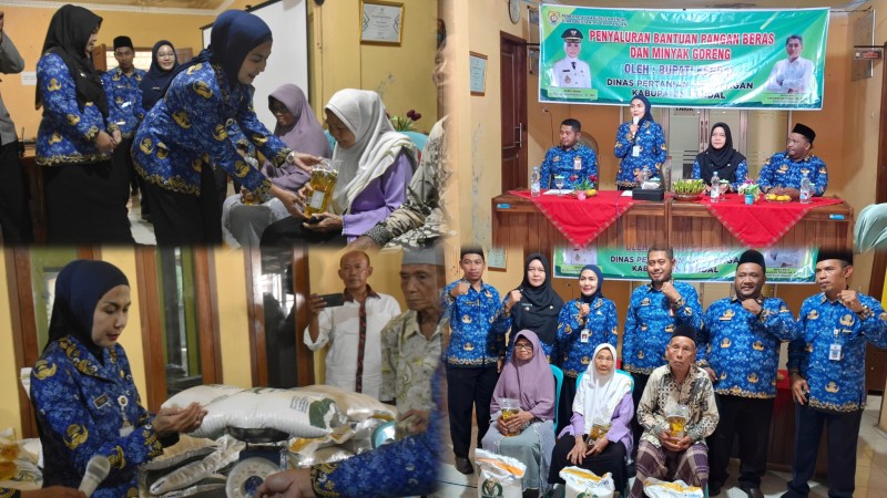 Pemkab Kendal Salurkan Bantuan Pangan Beras dan Minyak Goreng di Lebosari