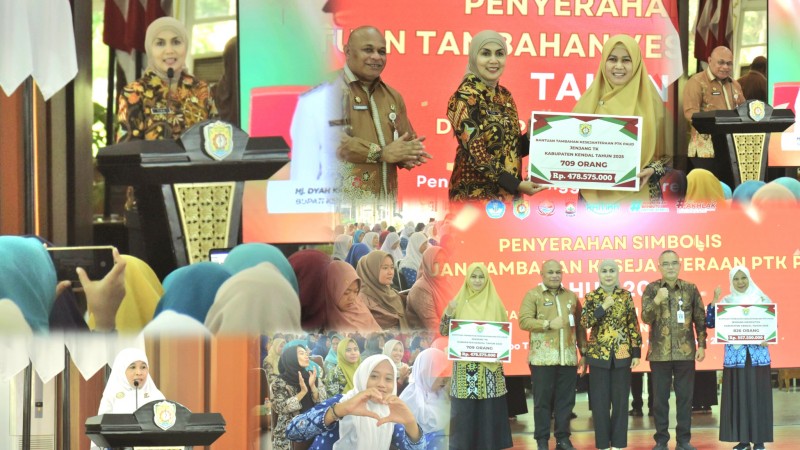 Bupati Kendal Serahkan Bantuan Tambahan Kesejahteraan bagi Guru Paud