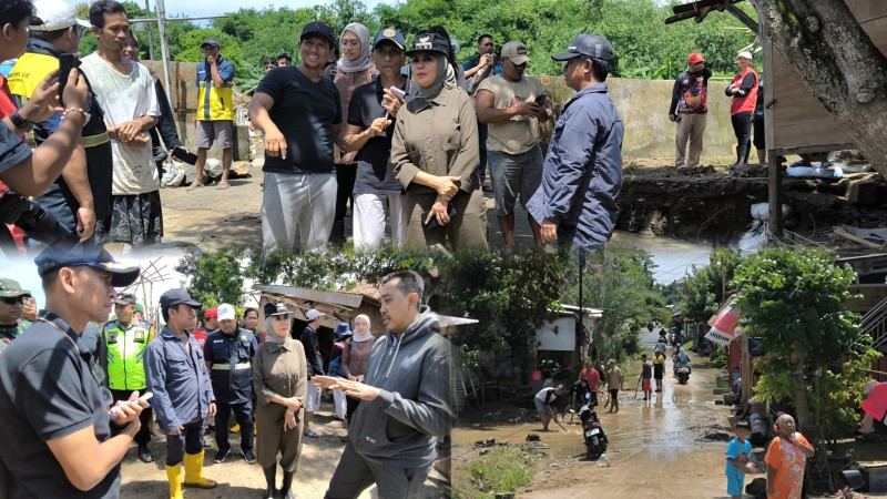 Bupati Kendal Monitoring Banjir di Desa Kebonadem Kecamatan Brangsong