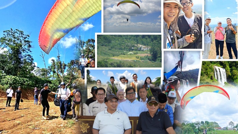 Promosikan Pariwisata, Wagub Jateng Jajal Langsung Paralayang Curug Sewu